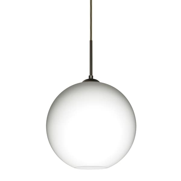 Besa Lighting Coco 12 Pendant, Opal Matte, Bronze Finish, 1x60W Incandescent 1JT-COCO1207-BR - main